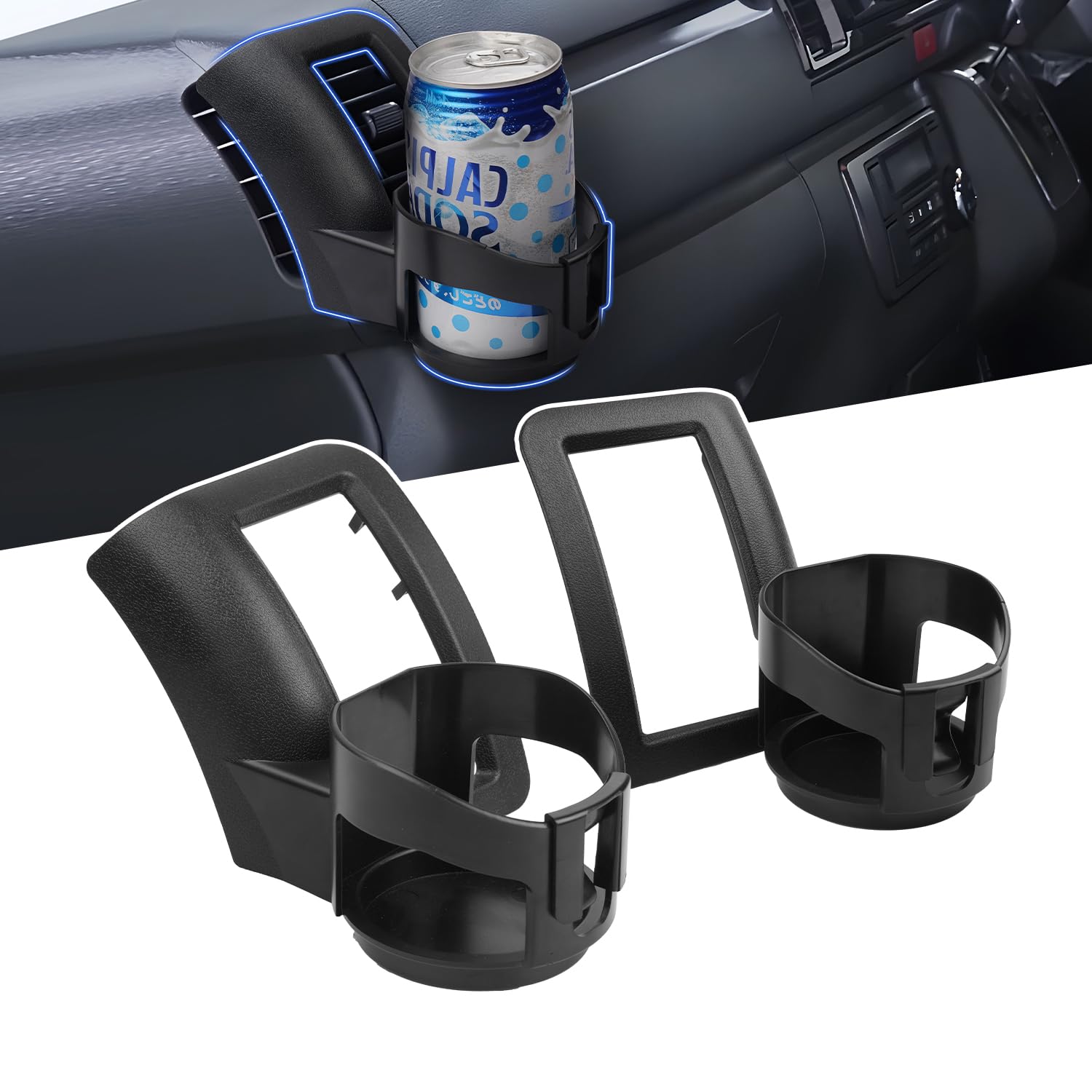 

Комплект из 2 подстаканников LIMSTYLE для Toyota Hiace 200 серии август 2024 передняя полка для хранения для водителя совместимая с магазином товаров повседневного спроса кастомная простая чёрный