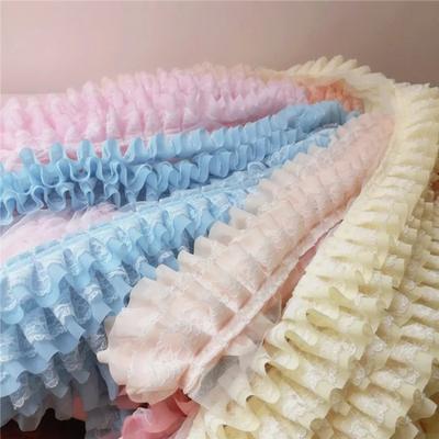 11cm Breit Wunderschöne Mehrfarbige Mehrlagige Chiffon Mesh Spitze Besatz DIY Handgemacht Kleid Rock Manschetten Nähen Produktionszubehör