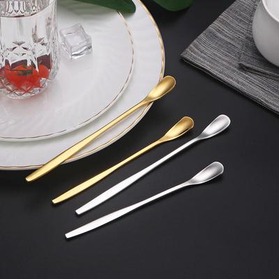304 Stainless Steel Multi-Purpose Mixing Spoon for Dessert, Ice Cream, Coffee, and Honey - Long Handle for Stirring and Serving