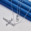 925 Sterling Silver 16-30 Inch Exquisite Cross Pendant Necklace for Men and Women, Fashionable Jewelry, Hip-hop Accessories
