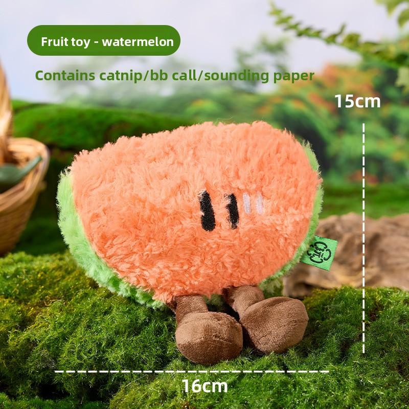 

New Cat Toys, Watermelon and Fruit, Self-entertainment and Boredom, Sound-making Toys, Paper Cat Toys, Dog Toys, Teething Toys Watermelon style