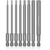 Lega di acciaio 8 pezzi X punte a testa esagonale magnetiche 1,5 mm, 2 mm, 2,5 mm, 3 mm, 4 mm, 5 mm, 6 mm, 8 mm