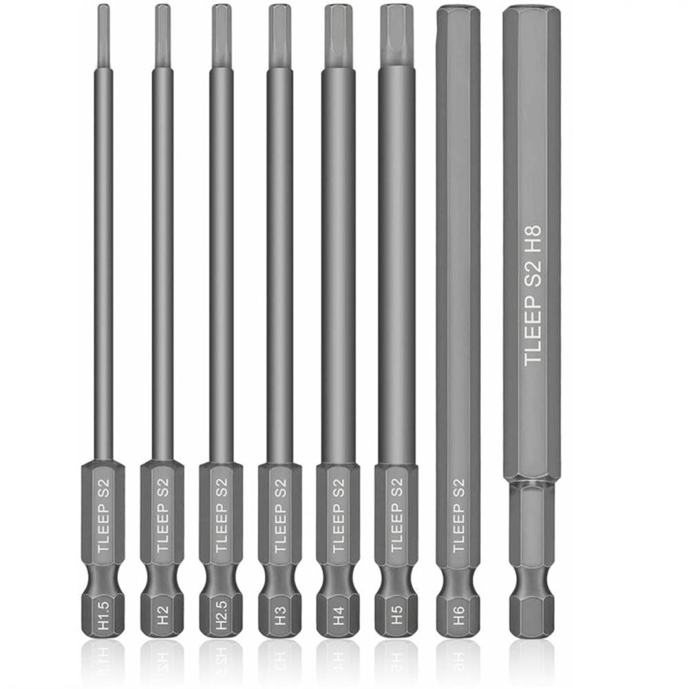 Lega di acciaio 8 pezzi X punte a testa esagonale magnetiche 1,5 mm, 2 mm, 2,5 mm, 3 mm, 4 mm, 5 mm, 6 mm, 8 mm