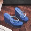 High-heeled Slippers Women's Summer Thick-soled Flip-flops Beach Shoes Wedge-heeled Sandals and Slippers Platform Shoes Candy Color