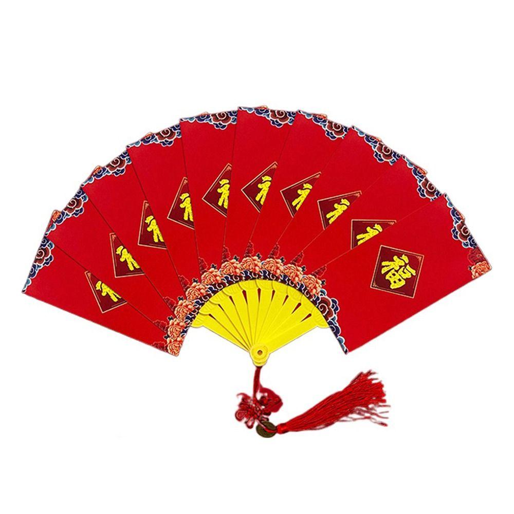 

Lucky Money Fan Shape Red Envelope Money Red Pocket Fan Shape HongBao Wedding Birthday 6 slots-A