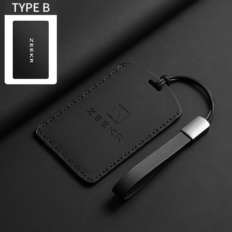 Leather Car Key Case Cover For ZEEKR X 001 007 009 Original Car Color Remote Key Cover Keychain Protector Holder Shell Accessory
