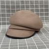 Japanese Woolen Beret Women'S Retro Casual Slanted Top Bag Edge Duck Tongue Equestrian Hat Fashion Felt Hat