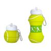 Yousheng 550ml Water Bottle Folding Large Capacity Wide Caliber Tennis Ball Shape Kids Silicone Sport Bottle for Camping