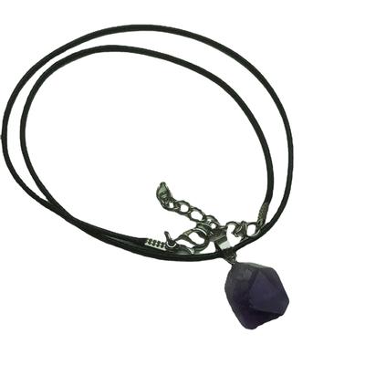 Přírodní dámský ametystový přívěsek Náhrdelník Průsvitný levandulově fialový kámen Choker Křišťálové šperky Dárek