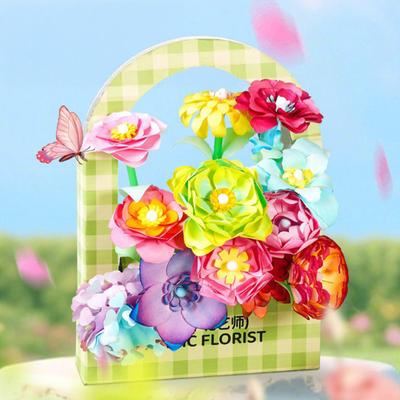 Magic Petal Flower Kit DIY Paper Flower Bouquet Kit 3D Dyed Blossoms