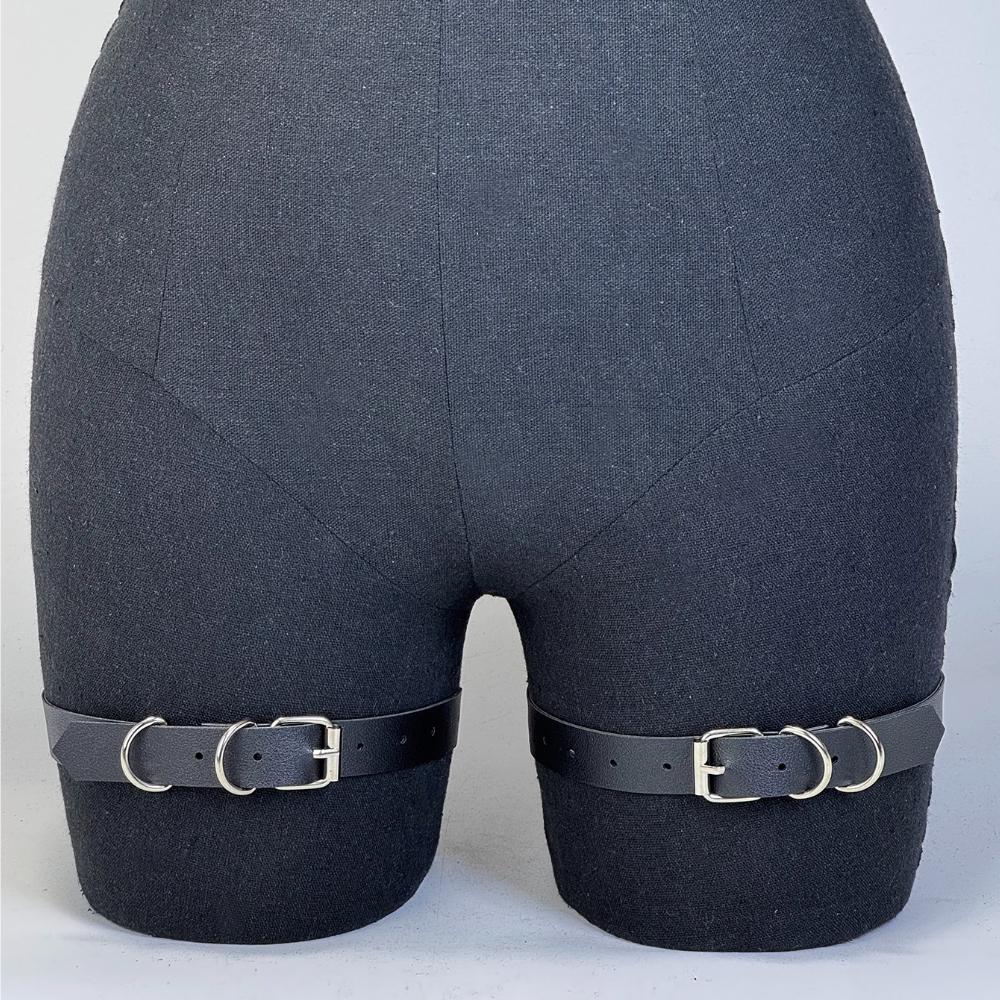 2Pcs Thigh Strap Ring Pu Leather Gothic Adjustable Leg Ring Thigh Harness Punk Rock Leg Garter Belt Clothing Accessory
