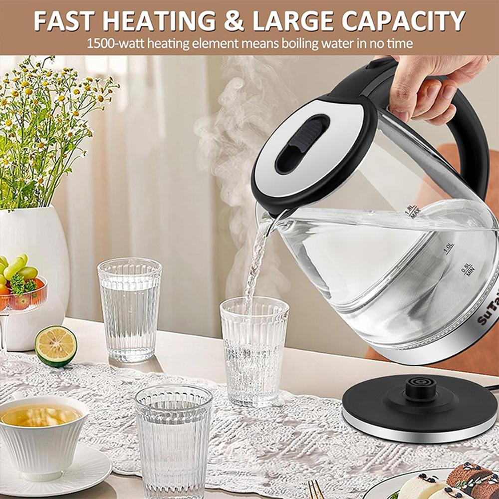 

1pc, Electric Tea Kettle For Boiling Water, Stainless Steel Inner Lid & Filter, Hot Water Boiler UK белый