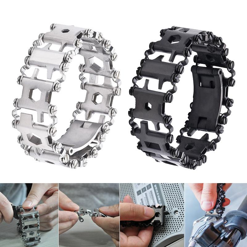 Multifunktionales Armband 29 in 1 Edelstahl Herren Outdoor Werkzeug Notfall EDC Hohe Qualität 2 Farben