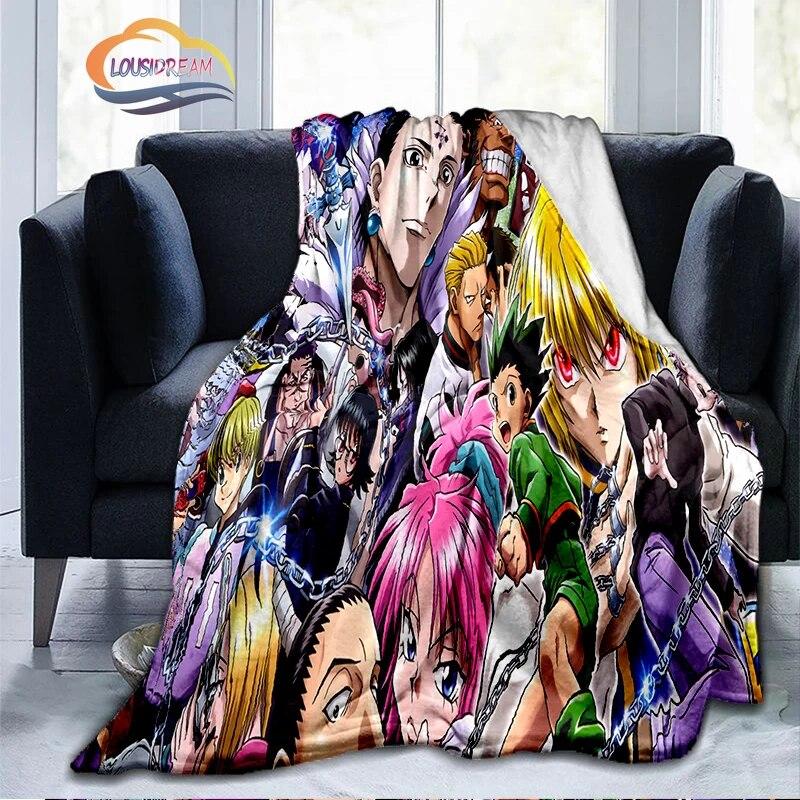Trendy Japanese Anime Hunter x  Flannel Blanket3D Printed Coverlet Travel Camping for Adults and children Cashmere blanket