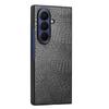 For Samsung Galaxy Z Fold7 5G Case Crocodile Texture Leather Coated Hard PC Phone Cover