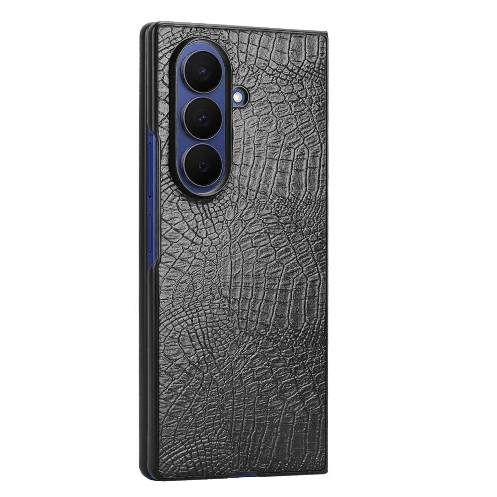 For Samsung Galaxy Z Fold7 5G Case Crocodile Texture Leather Coated Hard PC Phone Cover