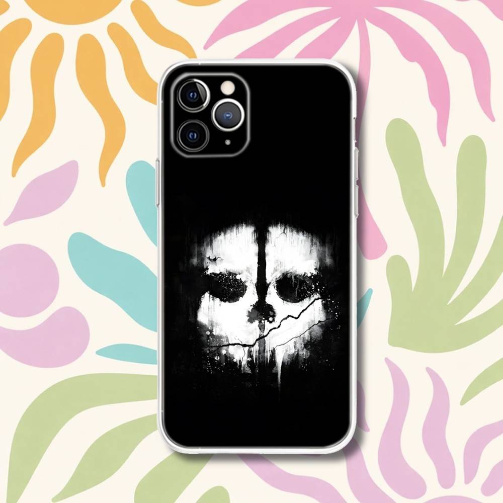 C-Call Of COD Ghosts Phone Case For iPhone 17,16e,16,15,14,13,12,11 Mini Pro Max X,XR,XSMAX 8,7 Air Plus Transparent Soft