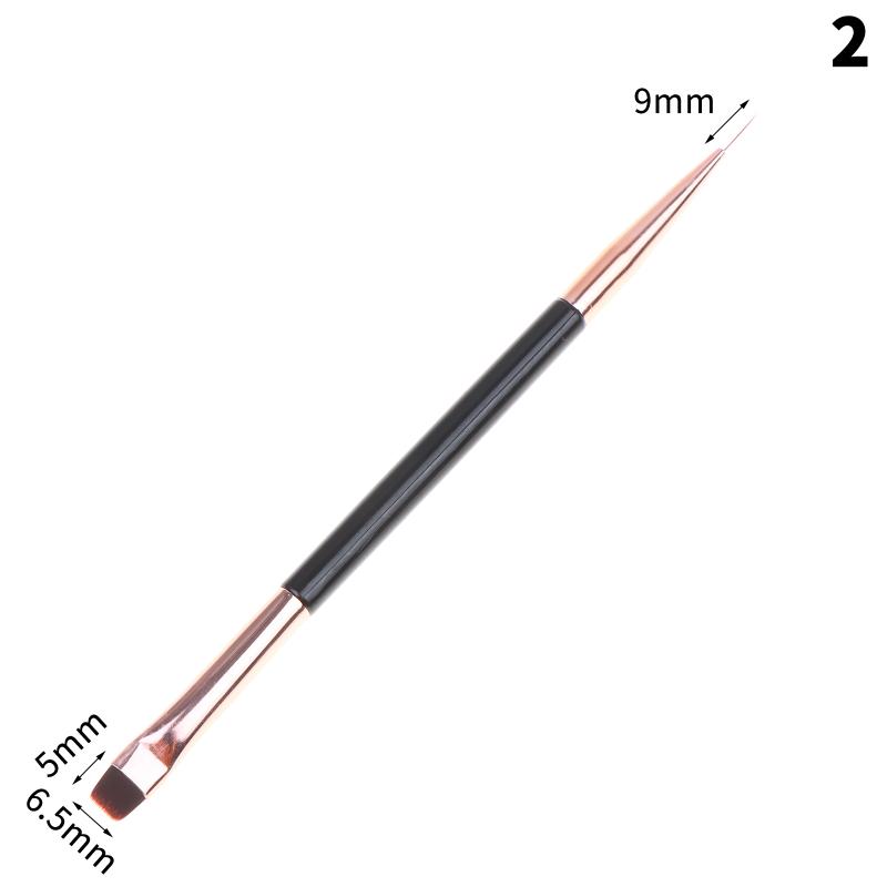 Double Ended Nail Art Brush for Manicure Drawing Design DIY Tool Professional Salon Painting Pen Easy Control for Acrylic Gel