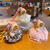 PP Cotton Kapibala Pendant Keychain Leopard Print Skirt Capybara Plush Keychains  Hanging Accessory