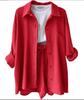 2024 Autumn Women's Two-Piece Set: Wrinkled Long Sleeve Shirt & High Waist Drawstring Shorts