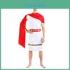 Elegantní unisex halloweenský kostým s červeným pláštěm inspirovaným Egyptem a Řeckem