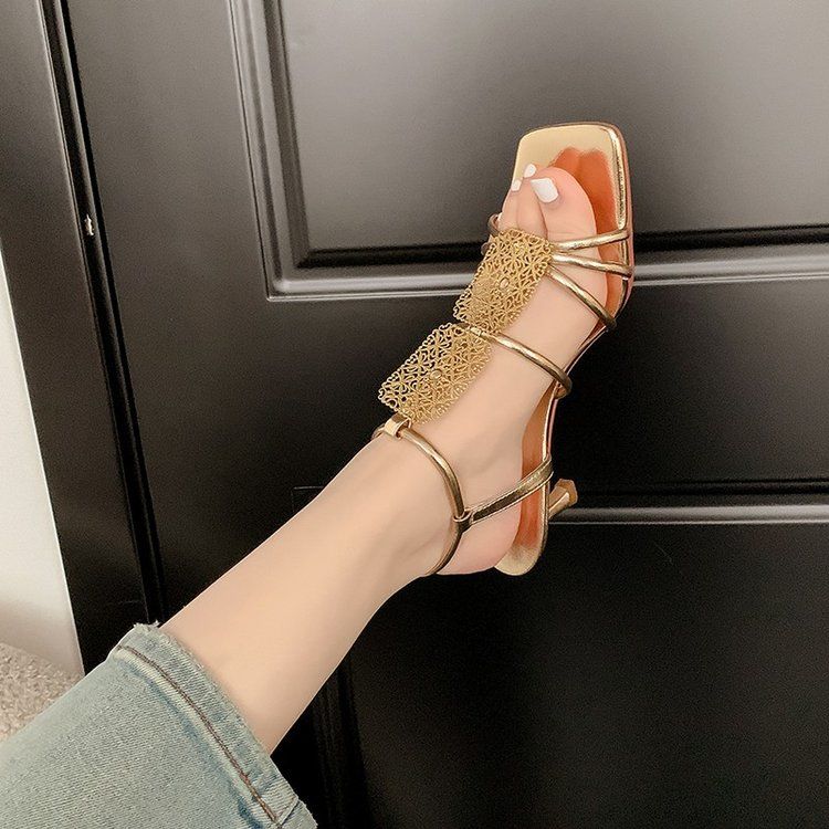 

Женские босоножки One Word Ladies Shoes Туфли-лодочки на высоком каблуке для вечеринок и свадеб Золотые каблуки Распродажа Лето 2024 Удобные распродажи 35