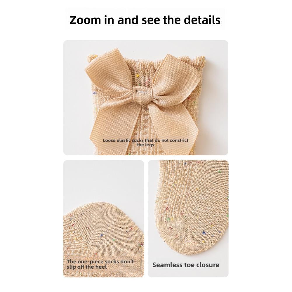 Summer Thin Mesh Baby Socks, A Class Cotton Newborn Socks with Big Bow Ruffle Edge Infant Toddler Socks