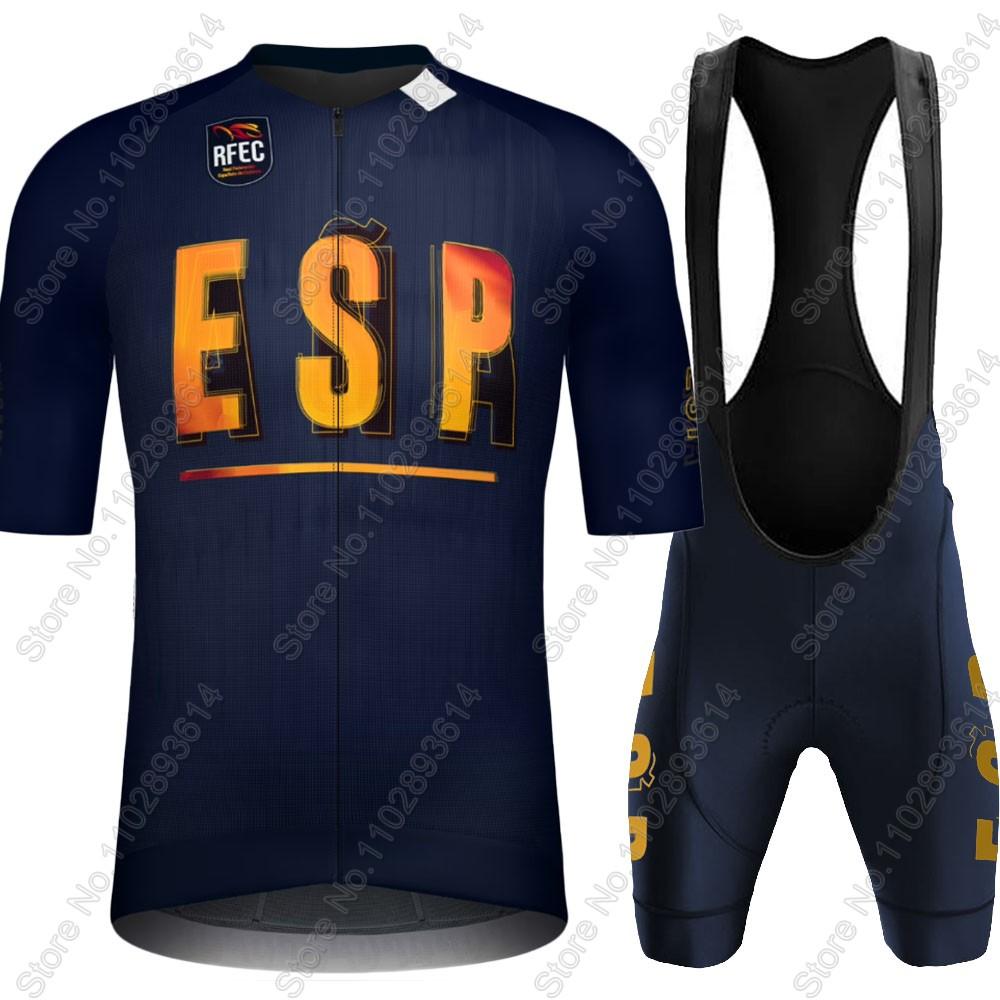 Espana National Team Cycling Jersey Set Spanish Flag Clothing Road Bike Shirts Suit Bicycle Bib Shorts MTB Wear Ropa