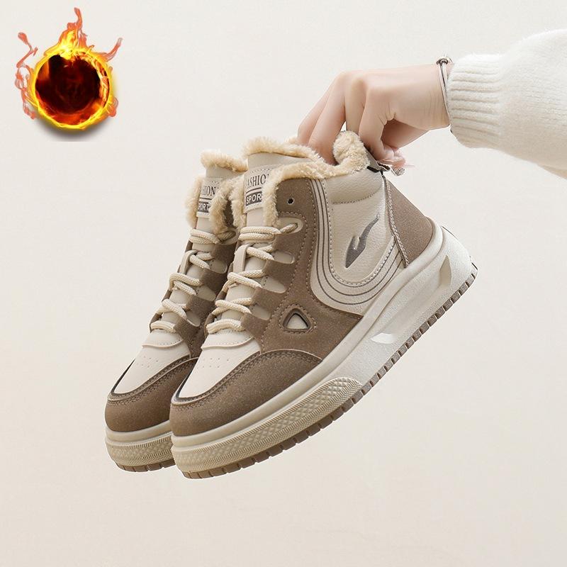 

Зимние теплые ботинки для женщин, нескользящие, на шнуровке, из искусственной кожи, на толстой платформе, ботильоны, женские удобные короткие ботинки с подкладкой из искусственного меха 40 хаки