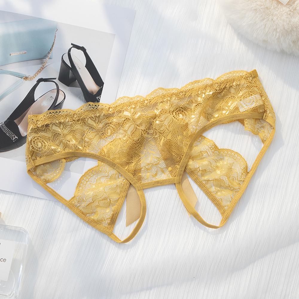 Sexy Transparent G-strings For Women Lace Lingerie Panties Solid Bowknot Underwear Plus Size Ladies Transparent Pantys Super Com