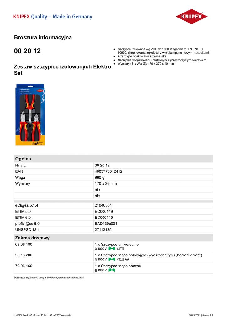 Pliers Set 3 Pieces - KN 00 20 12