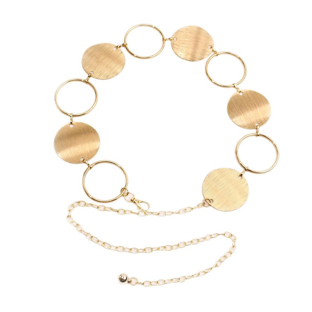 Women's Slimming Metal Waist Chain with Round Ring Decoration
