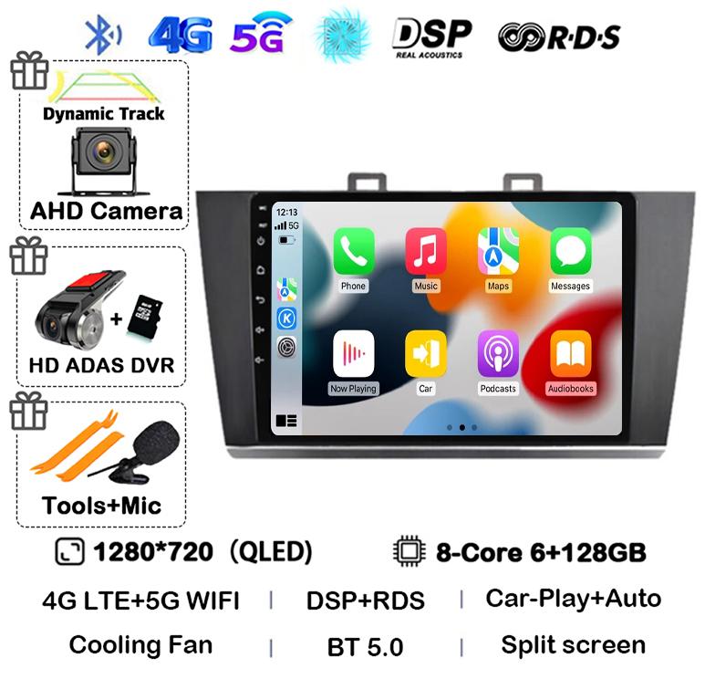 Android 14 Carplay Auto Car Radio For Subaru Outback Legacy 2014 2015 2016 2017 2018 Multimedia Player GPS 4G WIFI Stereo BT DSP