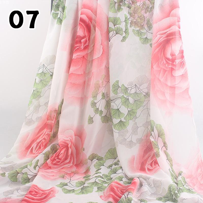 1M 75D Retro Flower Chiffon Fabric Breathable Thin And Light Draped Fairy Designer Fabric For Diy Sewing Summer Dress Shirts
