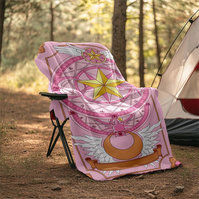 Sakura Kinomoto Theme Printed Blanket - Perfect for Couch, Bed, Travel & Outdoor Use | Machine Washable, Cozy & Durable.