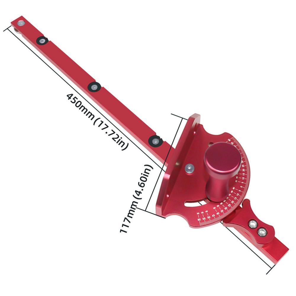 

Прецизионный угловой упор Прецизионный настольный пильный станок Алюминиевый сплав угловой упор Телескопический настольный пильный станок Деревообрабатывающий выравнивающий упор Эргономичный красный
