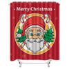 TU Christmas Santa Claus Shower Curtain Festive Holiday Bathroom Decor Merry Xmas Pattern Waterproof Home Decor
