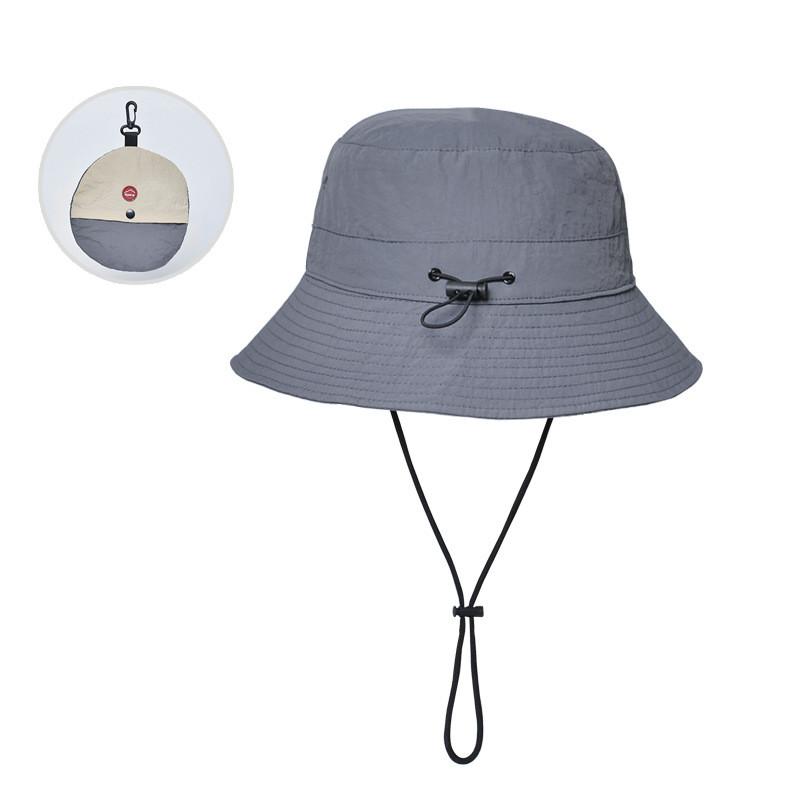 

Summer Foldable Bucket Hat With Sunshade And Ventilation For Casual Outdoor Use сірий колір