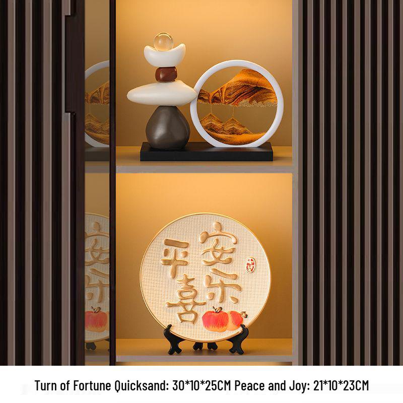 Quicksand Painting Ornaments for Living Room, Wine Cabinet, TV Stand, and Office Decor - Enhancing Prosperity and Luck