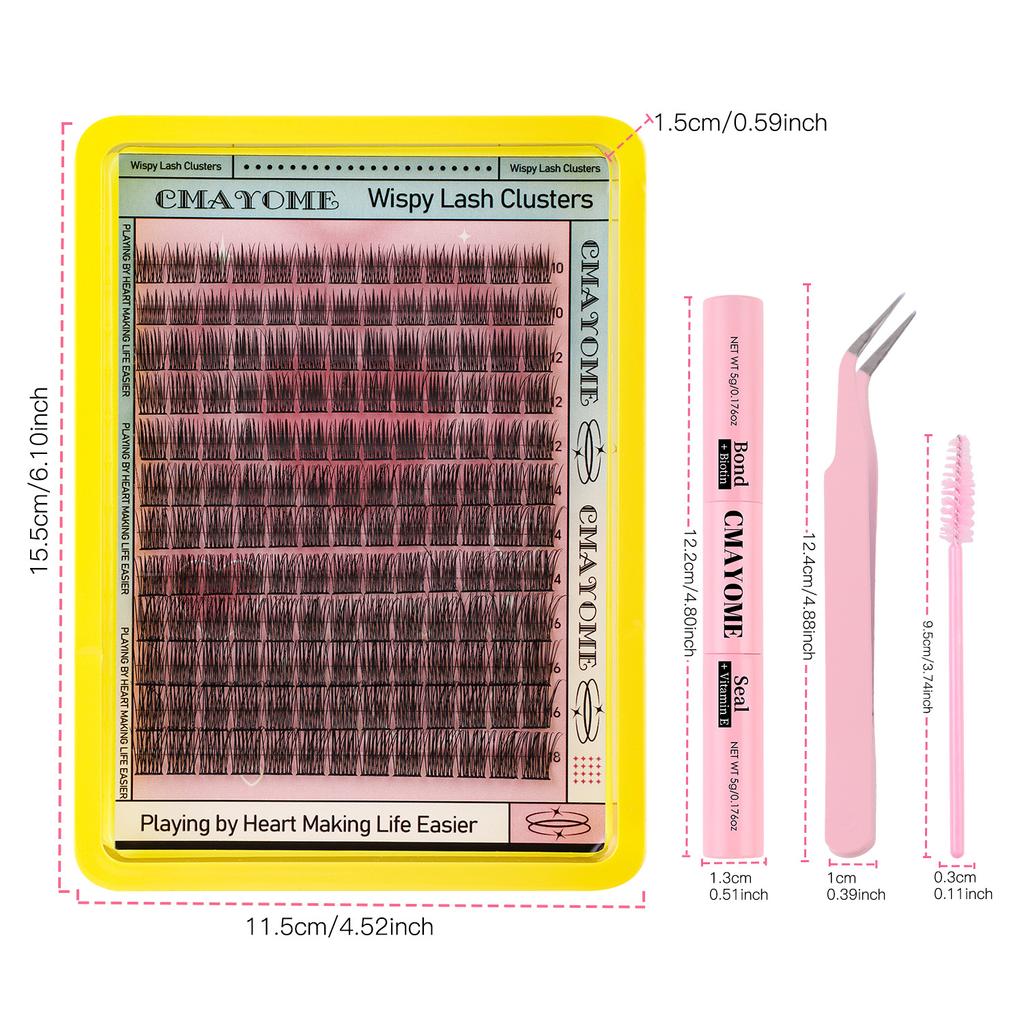 144 Clusters Of C-Song False Eyelashes Set 10-18Mmdiy Segmented Grafting Single Cluster Of Thick Eyelashes