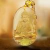 Yellow Crystal Necklace Long Sweater Chain Manjushri Pendant Amitabha Pendant Unisex Gift