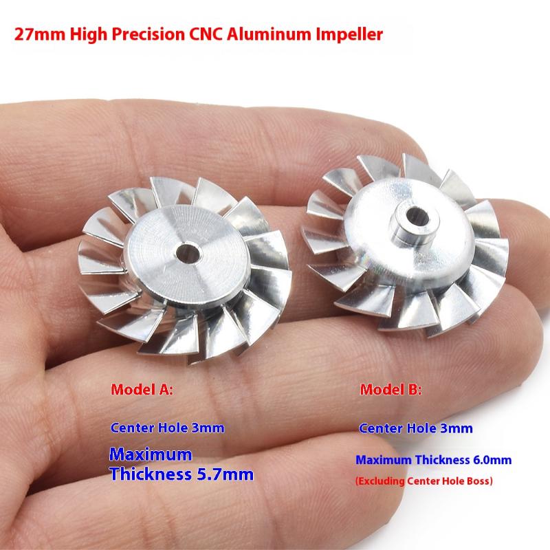 1Pcs 3Mm Hole 26.8/27.0Mm Cnc High-Precision Aluminum  For High Speed 100000Rpm Ducted Fan Blade  Hair Dryer