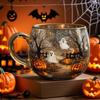 Halloween Glass Mug Spooky Ghost Pumpkin Coffee Cup with Handle Drinkware Accessories for Espresso Tea Coffee