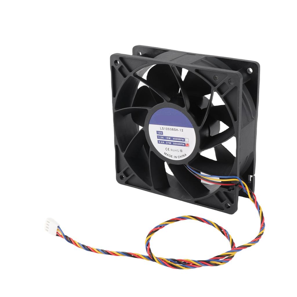 12cm Cooling Fan 120x38mm 6000rpm 12V 2.7A 4pin FG DC Brushless PWM Black Computer Case Fan for Camera Servers