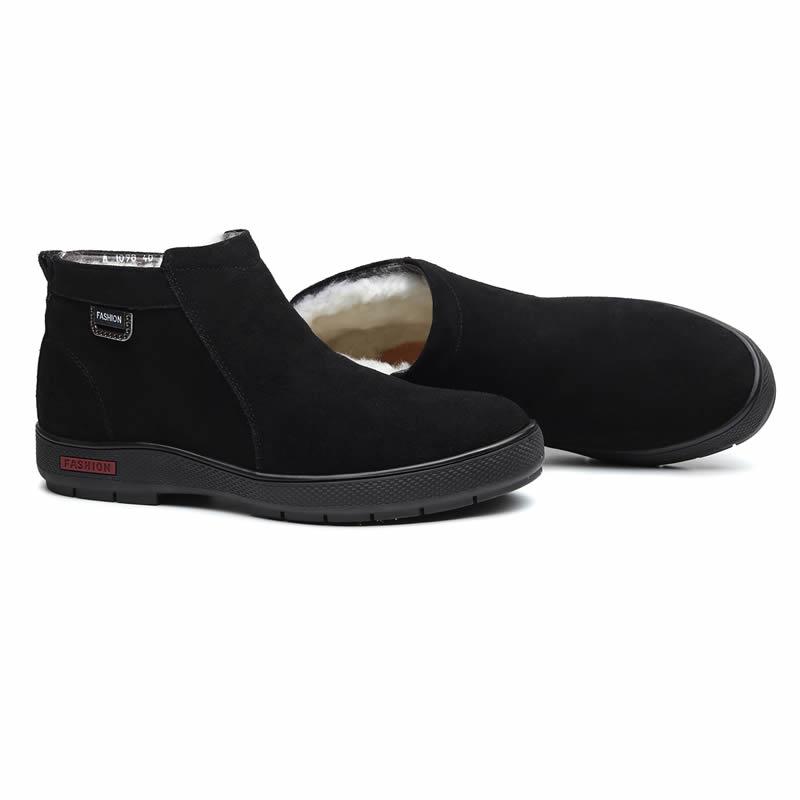 2025 Zima Nowe Męskie Botki Ciepłe Pluszowe Skórzane Zamszowe Buty Codzienne Outdoorowe Męskie Botki Śniegowe