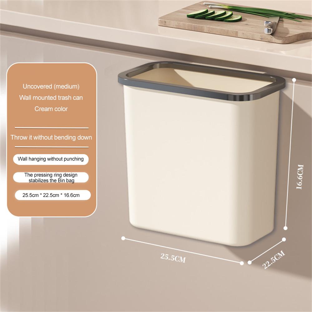 Stylish Hanging Trash Can for Household Toilets - Large Capacity, Square Design, Convenient Clamshell Lid Waste Bins