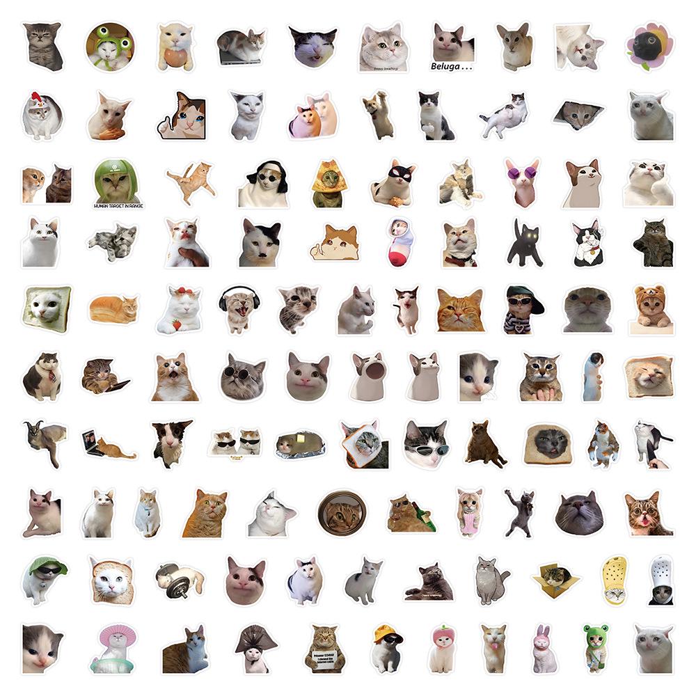 70 Sheets Kitten Stickers: Cute Cat Memes & Realistic Internet-Famous Cats Collection