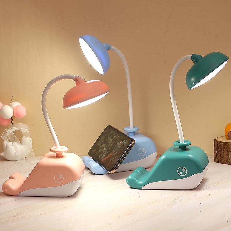 Multifunctional Folding Cartoon Desk Lamp with USB Charging and Eye-Protection for Study, Dormitory, and Bedside Use