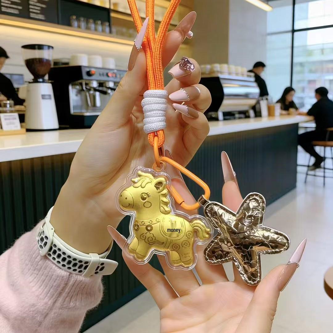 Брелок-подвеска  Принцесса  из чистого золота 999 пробы - Креативный мультяшный дизайн