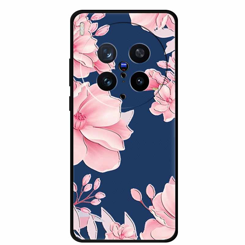 

3D Emboss Case For Vivo X200 Ultra Case Flowers Black Silicone Soft Back Cover For Vivo X200 Pro Mini 5G X100 Ultra Case Coque Vivo X200 Ultra
